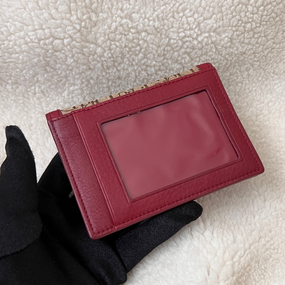 Auth Vintage Dior Oblique Logo Maroon Bi-Fold Card Case - Excellent Condition - Picture 4 of 9